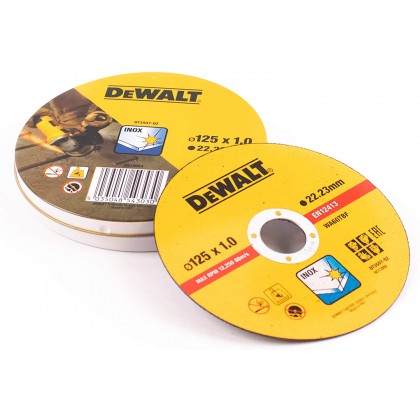 Rezna ploča za metal inox čelik Dewalt DT3507, 125×1.0mm 10/1