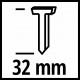 KWB Set čavlića za klamericu, tip J (32x1,0 mm), 3000/1, za TE-CN 18 Li
