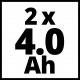 Einhell PXC 2 x 18V 4 Ah PXC Plus Twinpack, 2 baterije u setu