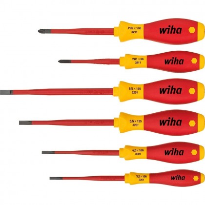 Wiha 35389 Set odvijača, slimFix, VDE, 1000V, 6kom 6/1 PL+PH 3201K6