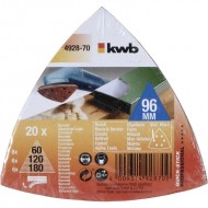 KWB Samoljepivi brusni papir za drvo i metal, trokutni 96 mm, 20/1, QUICK-STICK, SPARPACK